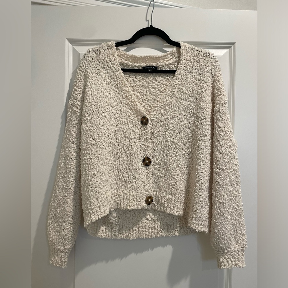 Papermoon Textured Cream Cardigan